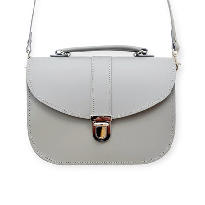 Olympia Handmade Leather Bag - Ghost Grey - Bascora