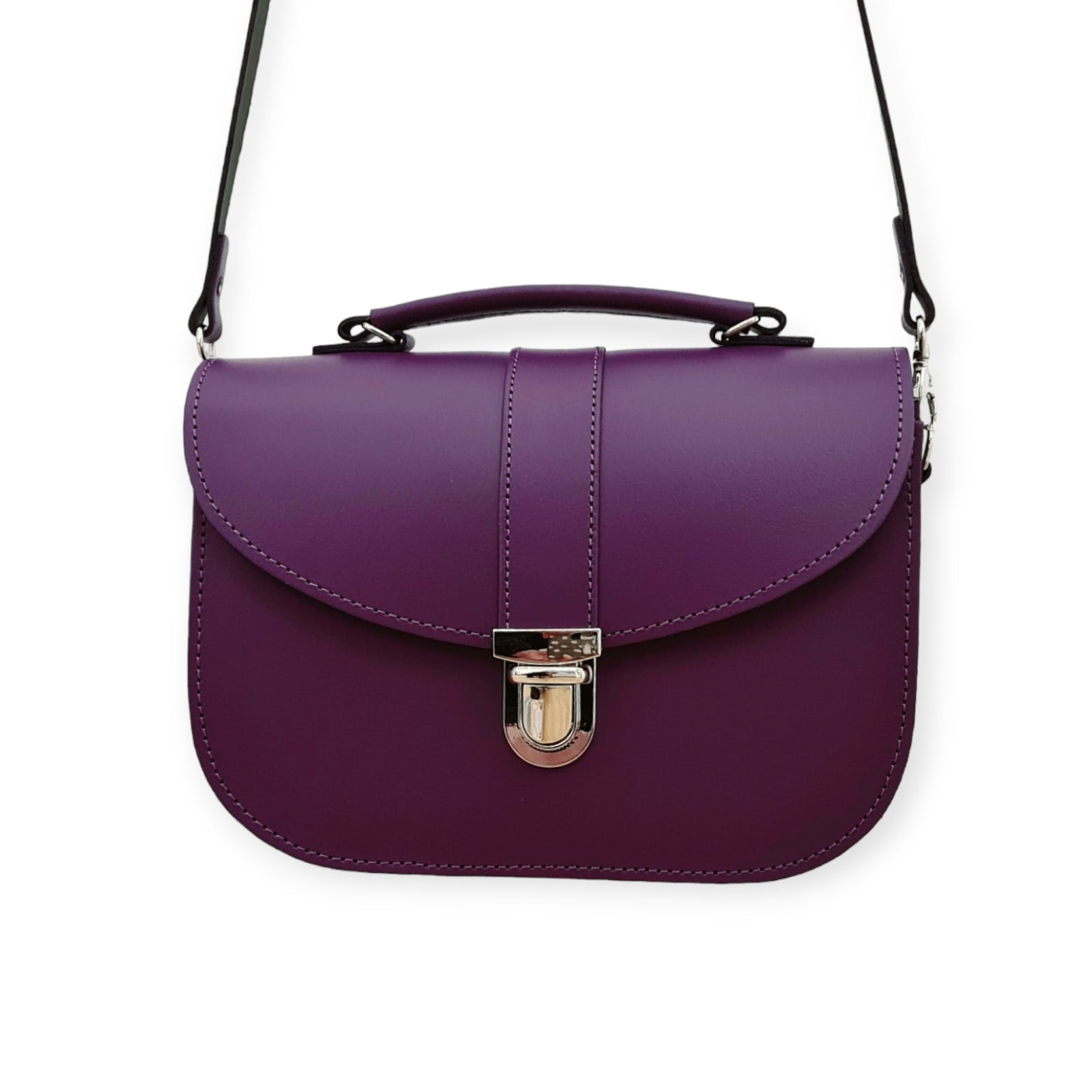 Olympia Handmade Leather Bag - Purple - Bascora