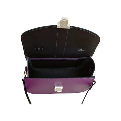 Olympia Handmade Leather Bag - Purple - Bascora