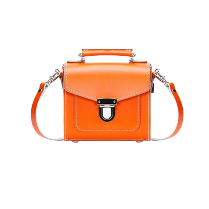 Handmade Leather Sugarcube Handbag – Orange