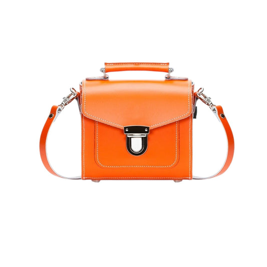 Handmade Leather Sugarcube Handbag – Orange