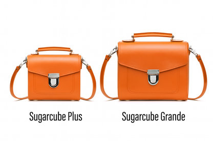 Handmade Leather Sugarcube Handbag – Orange