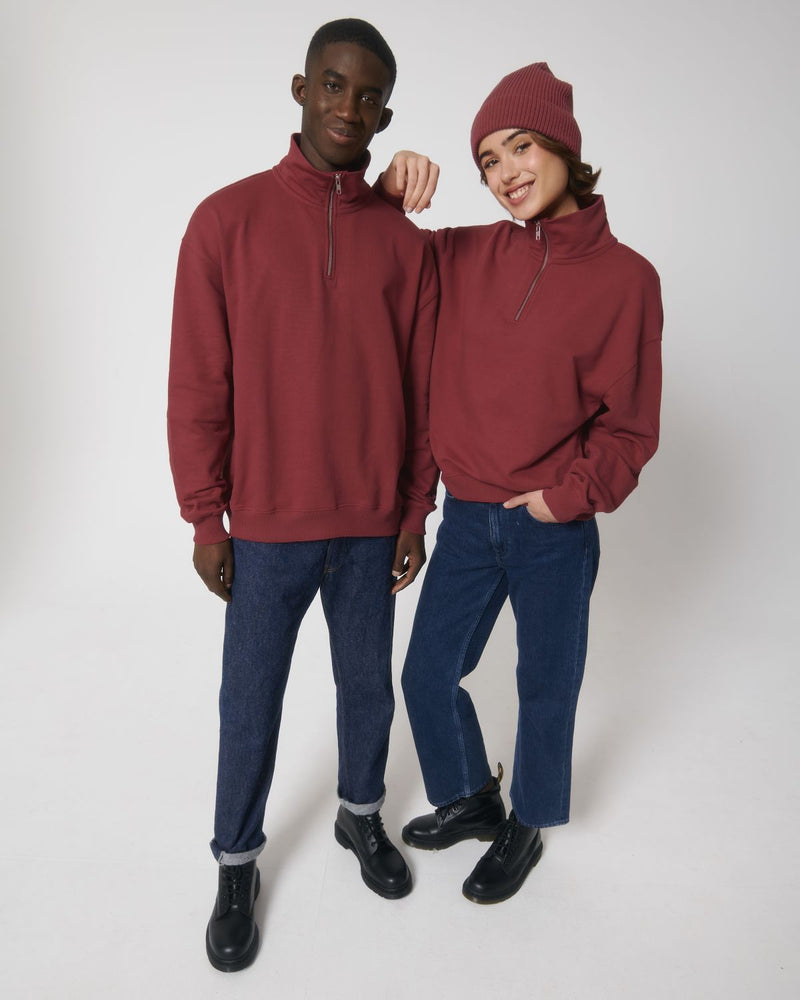 Organic Boxy Quarter Zip Sweatshirt – Unisex - Bascora