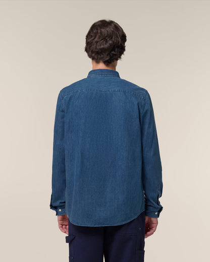 Organic Cotton Long Sleeve Denim Shirt: Mens - Bascora