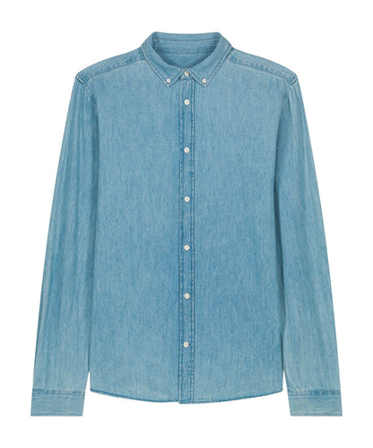 Organic Cotton Long Sleeve Denim Shirt: Mens - Bascora
