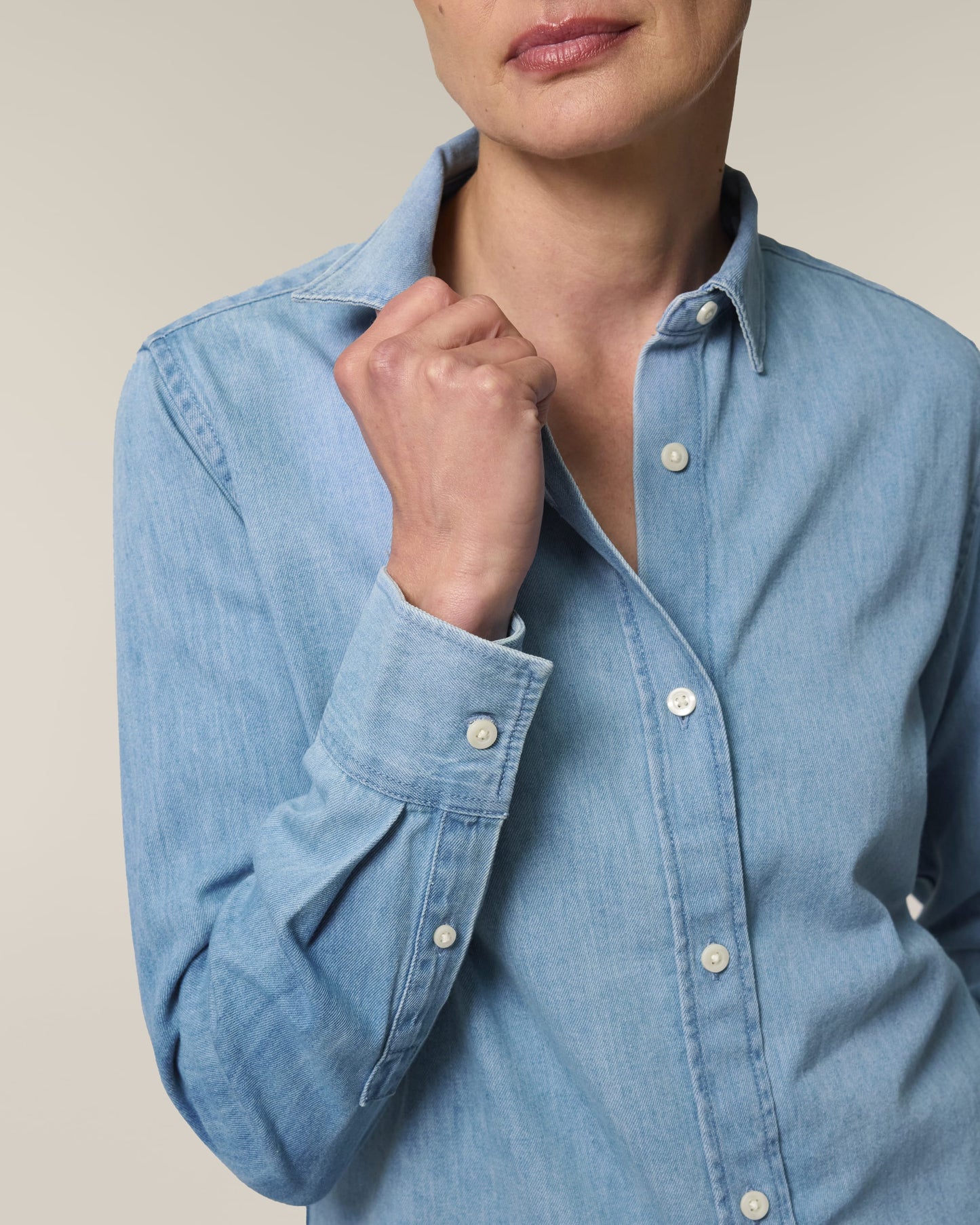 Organic Cotton Long Sleeve Denim Shirt – Women's - Bascora