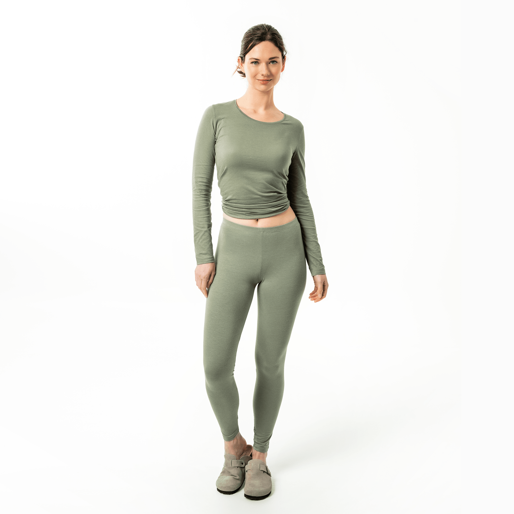 Organic Cotton Stretch Leggings - Womens - Bascora