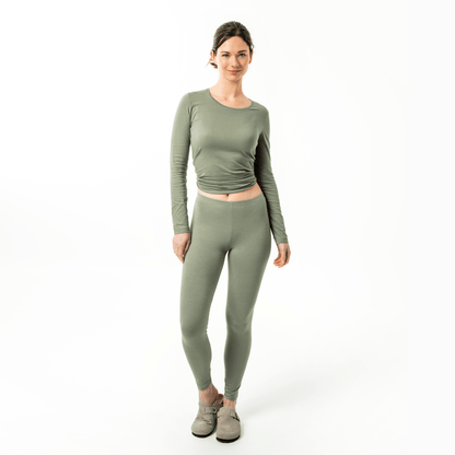 Organic Cotton Stretch Leggings - Womens - Bascora
