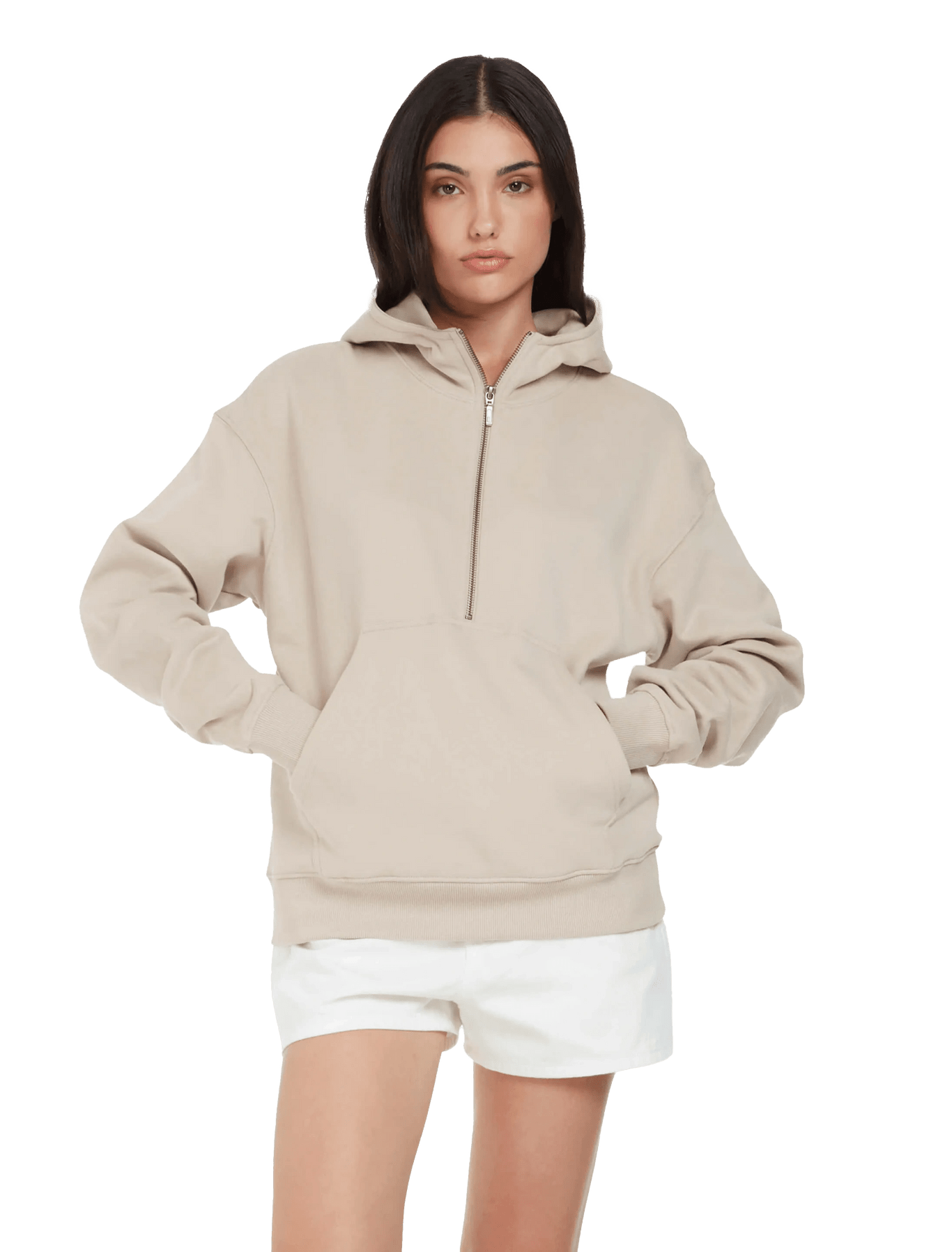 Organic Half Zip Hoodie – Womens - Bascora