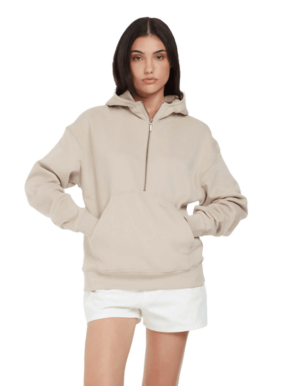 Organic Half Zip Hoodie – Womens - Bascora
