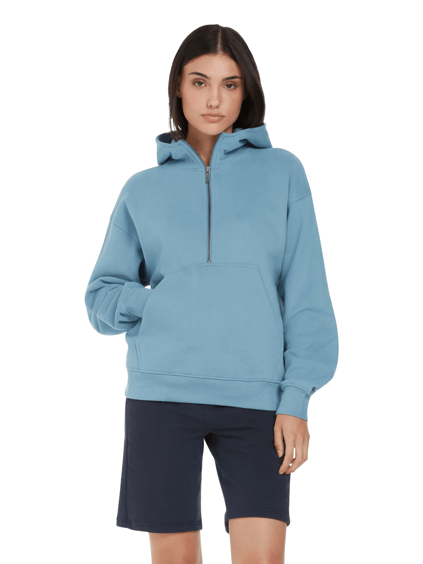 Organic Half Zip Hoodie – Womens - Bascora