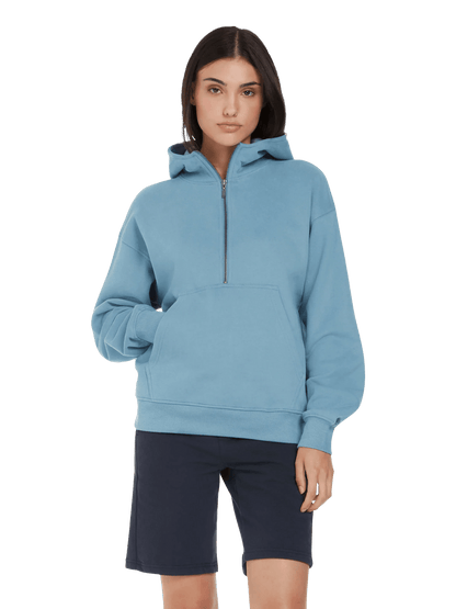 Organic Half Zip Hoodie – Womens - Bascora