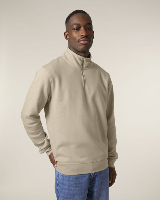 Organic Zip Neck Sweatshirt — Unisex - Bascora