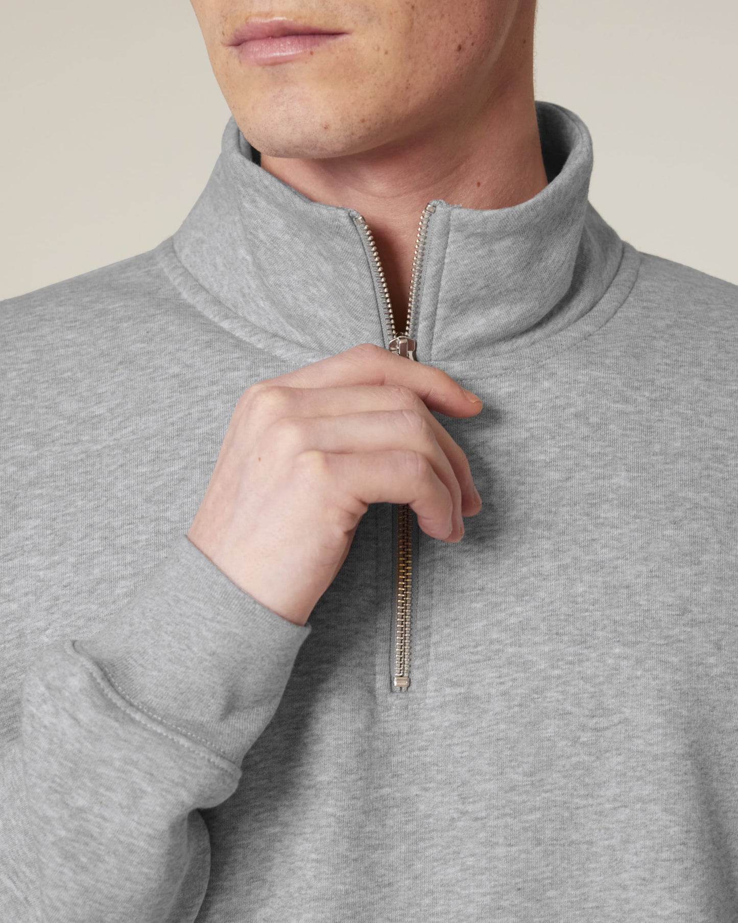 Organic Zip Neck Sweatshirt — Unisex - Bascora