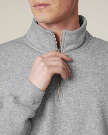 Organic Zip Neck Sweatshirt — Unisex - Bascora