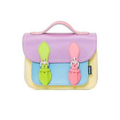 Handmade Leather Micro Satchel – Pastel Kaleidoscope