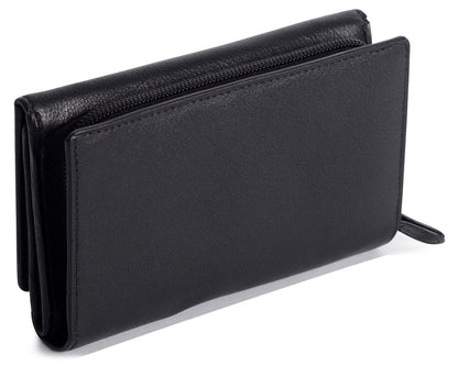 Paula RFID Leather Trifold Purse - Bascora