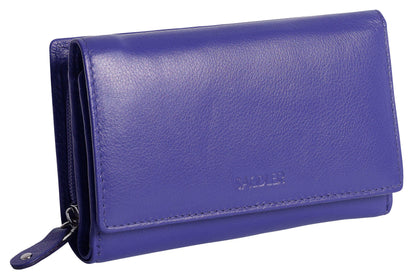 Paula RFID Leather Trifold Purse - Bascora