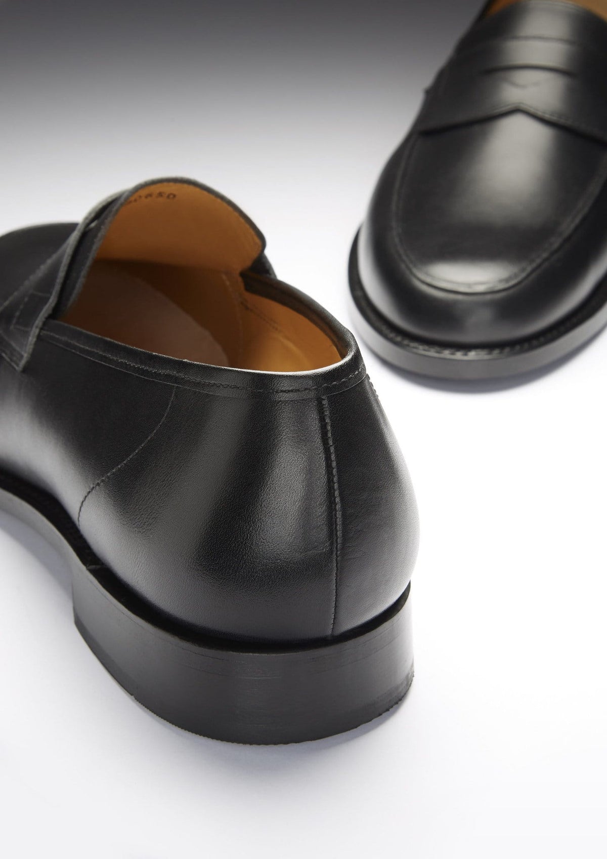 Hugs & Co. Black Leather Loafers with Goodyear Welted Leather Sole for Men