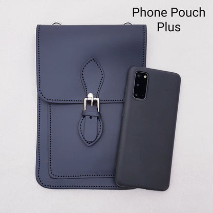 Handmade Leather Mobile Phone Pouch Plus - Red