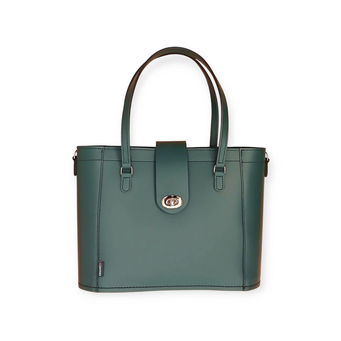 Leather Mini Twist Lock Shopper Bag – Pine