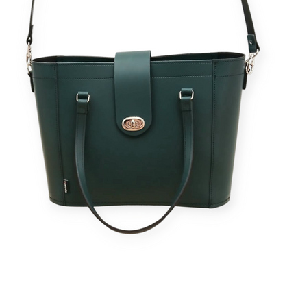 Leather Mini Twist Lock Shopper Bag – Pine