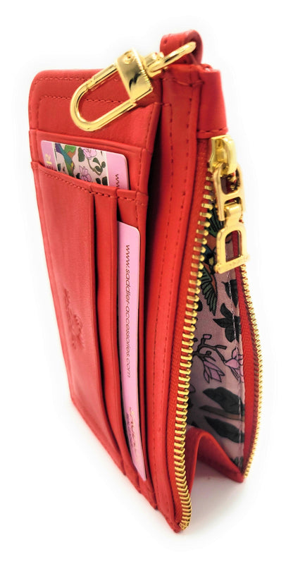 Piper Leather Top-Zip Card Holder – Red | Saddler - Bascora