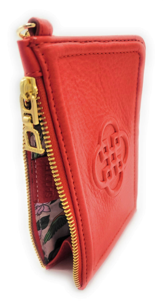 Piper Leather Top-Zip Card Holder – Red | Saddler - Bascora