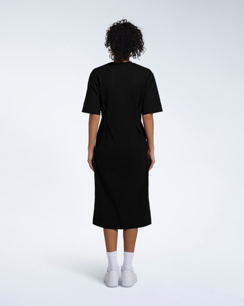 Pleated Waist Organic T-Shirt Dress - Bascora