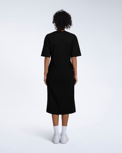 Pleated Waist Organic T-Shirt Dress - Bascora