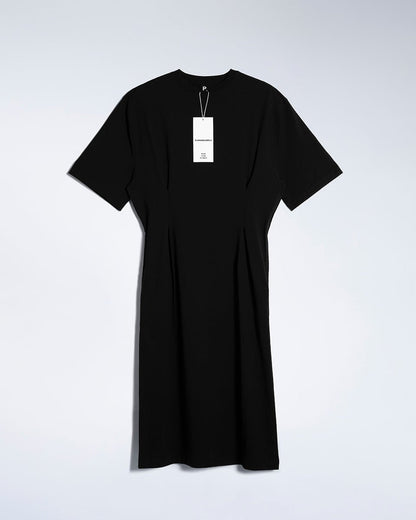 Pleated Waist Organic T-Shirt Dress - Bascora