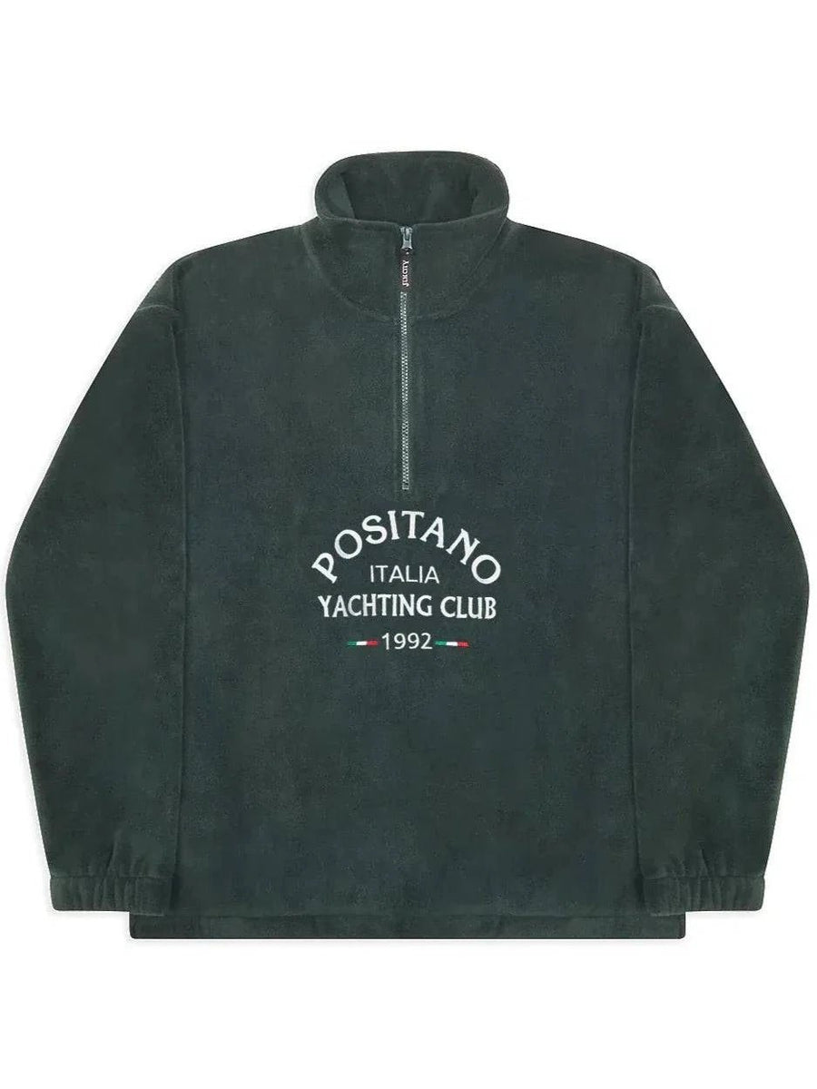 Positano Yacht Fleece – Quarter Zip Green - Bascora