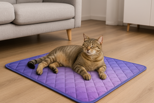 Professional rectangular quilted self-cooling pet mat