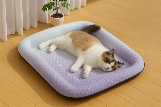 Professional self-cooling pet bed with proper raised borders