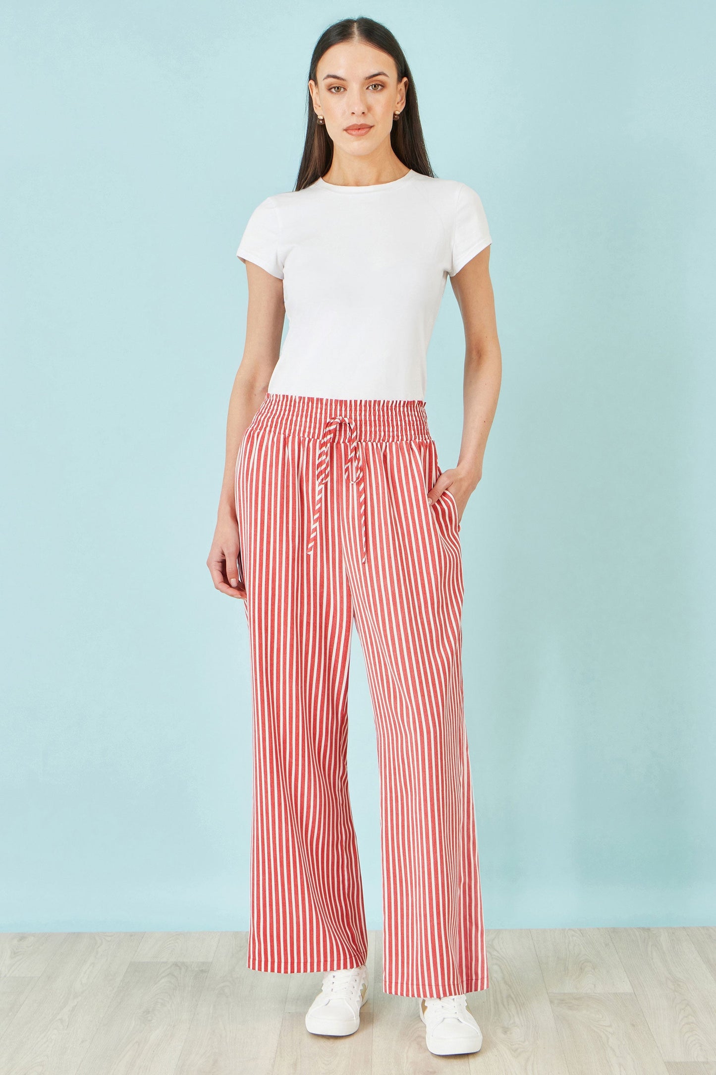 Red Stripe Relaxed Trousers - Bascora