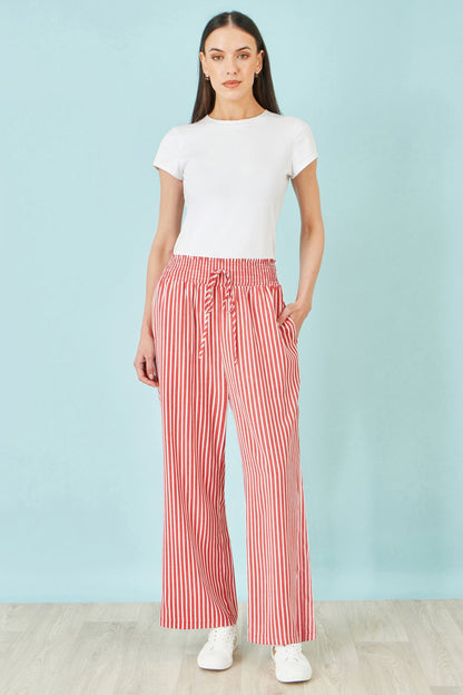 Red Stripe Relaxed Trousers - Bascora