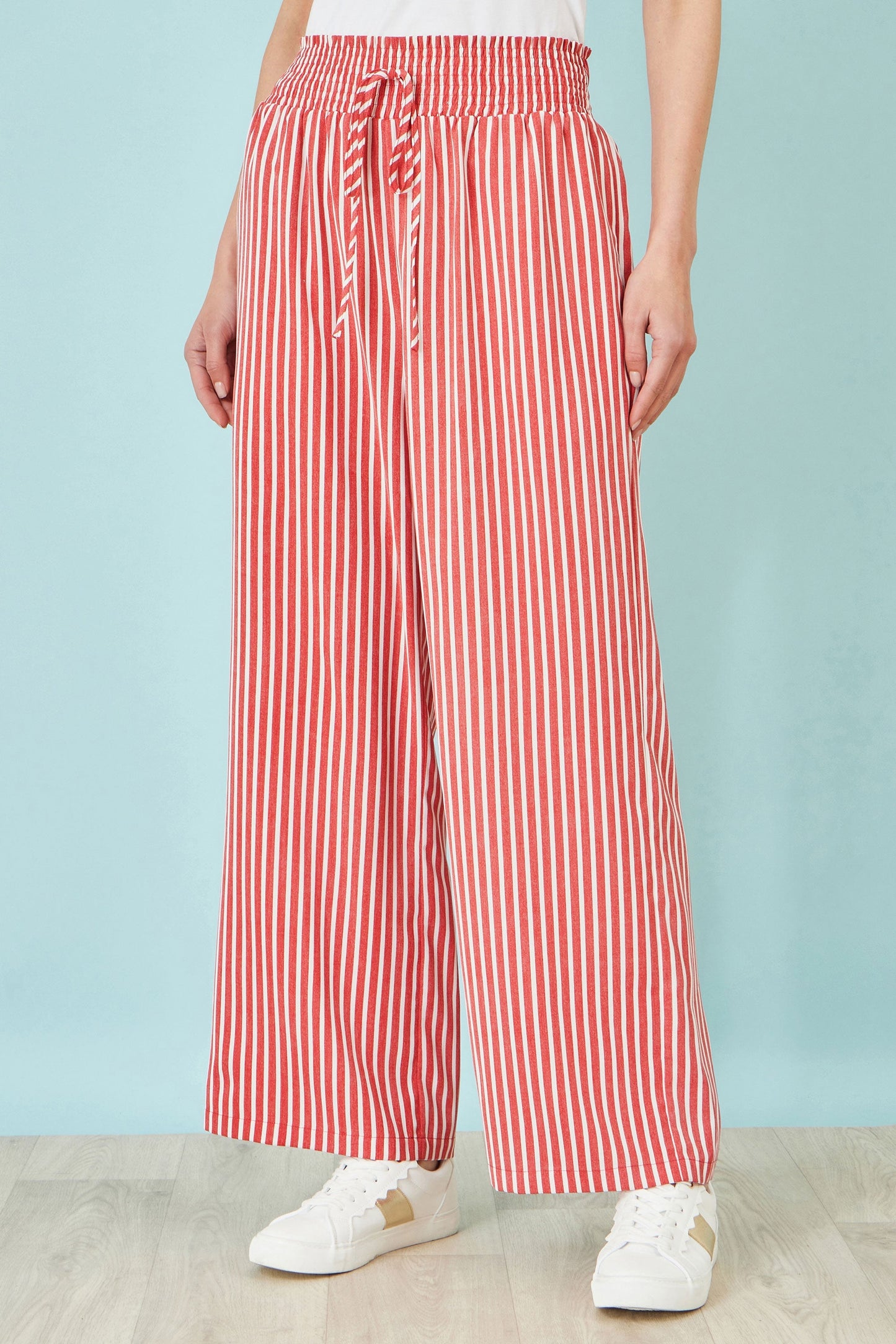 Red Stripe Relaxed Trousers - Bascora