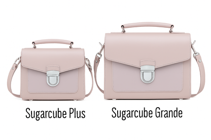 Handmade Leather Sugarcube Handbag – Rose Quartz