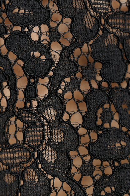 Rufaro Lace Trim Short Sleeve Blouse - Black - Bascora