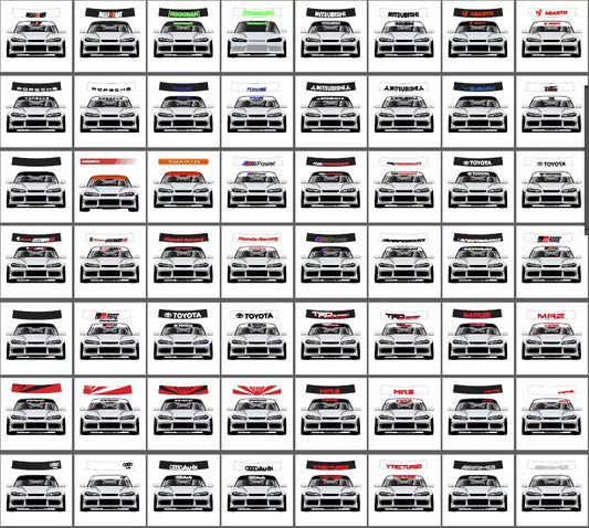 Grid of car illustrations with various makes and models