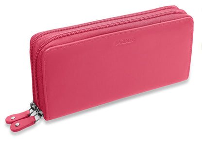 Gabriella RFID Leather Double Zip Around Purse