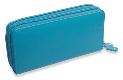 Gabriella RFID Leather Double Zip Around Purse