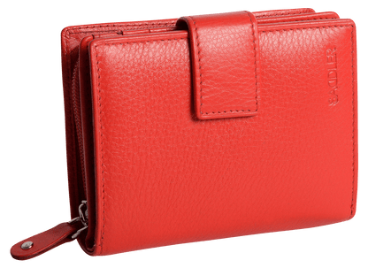 Red leather wallet on a transparent background