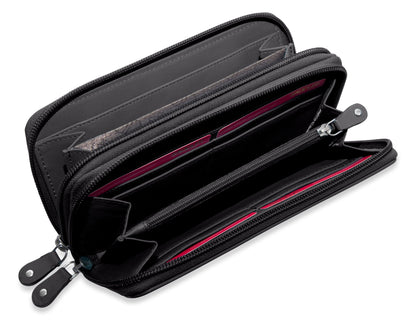 Gabriella RFID Leather Double Zip Around Purse