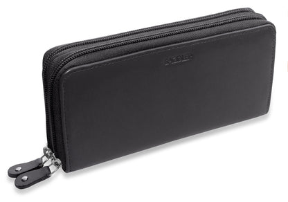 Gabriella RFID Leather Double Zip Around Purse
