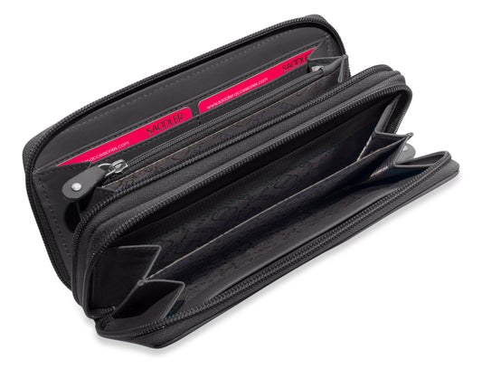 Gabriella RFID Leather Double Zip Around Purse