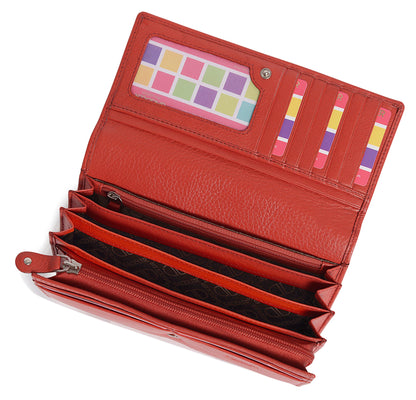 Grace RFID Leather Multi-Section Purse