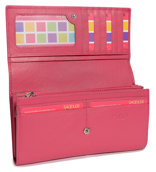 Grace RFID Leather Multi-Section Purse