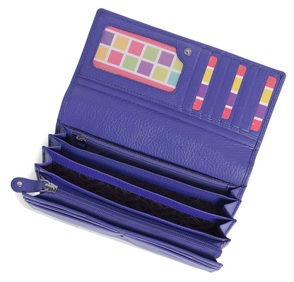 Grace RFID Leather Multi-Section Purse