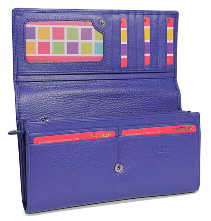 Grace RFID Leather Multi-Section Purse